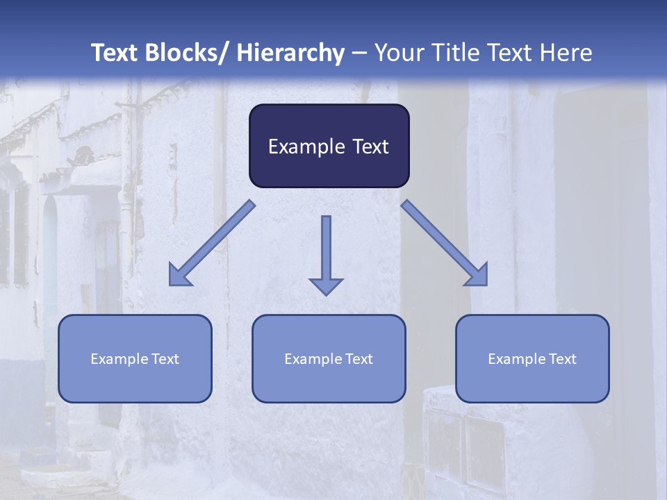 A Blue Building With A Clock On The Side Of It PowerPoint Template