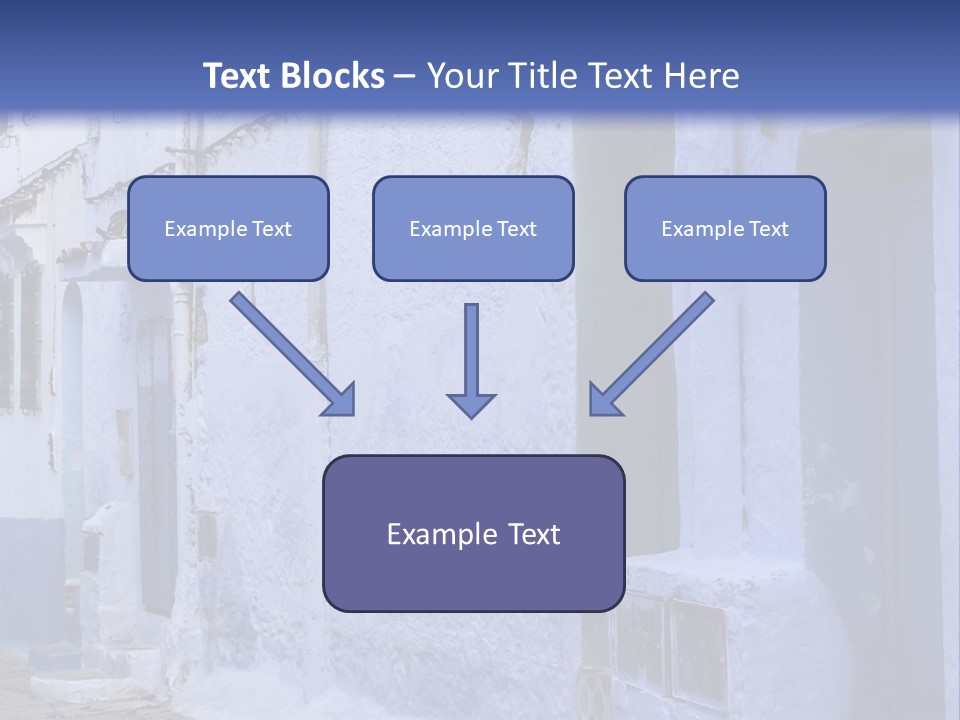 A Blue Building With A Clock On The Side Of It PowerPoint Template