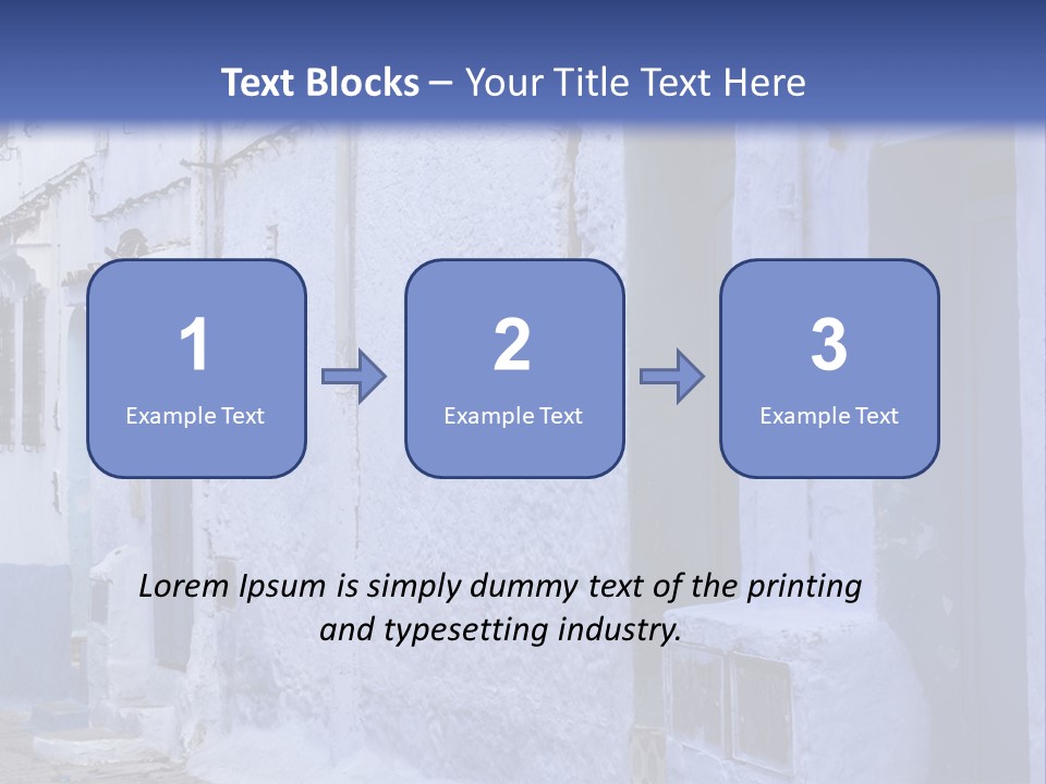 A Blue Building With A Clock On The Side Of It PowerPoint Template