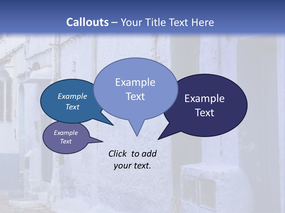 A Blue Building With A Clock On The Side Of It PowerPoint Template