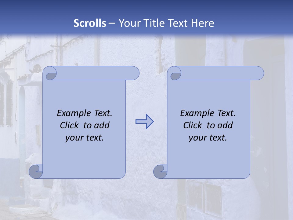 A Blue Building With A Clock On The Side Of It PowerPoint Template