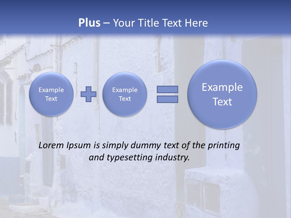 A Blue Building With A Clock On The Side Of It PowerPoint Template