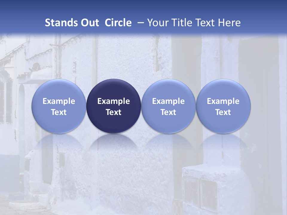 A Blue Building With A Clock On The Side Of It PowerPoint Template