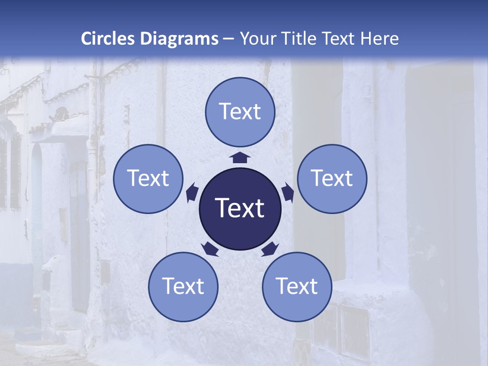 A Blue Building With A Clock On The Side Of It PowerPoint Template