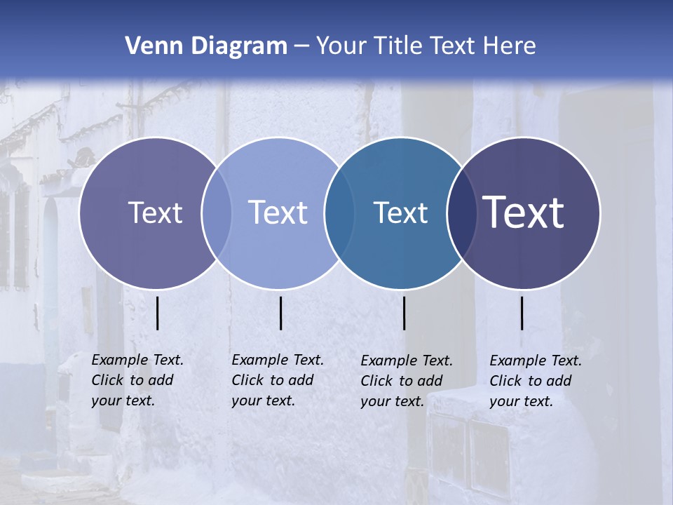 A Blue Building With A Clock On The Side Of It PowerPoint Template
