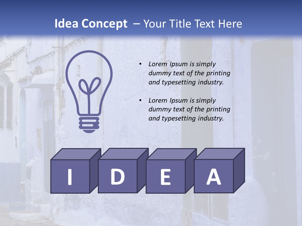 A Blue Building With A Clock On The Side Of It PowerPoint Template