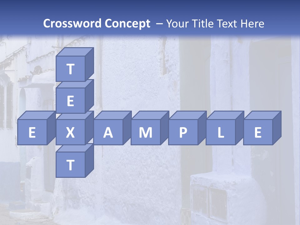 A Blue Building With A Clock On The Side Of It PowerPoint Template