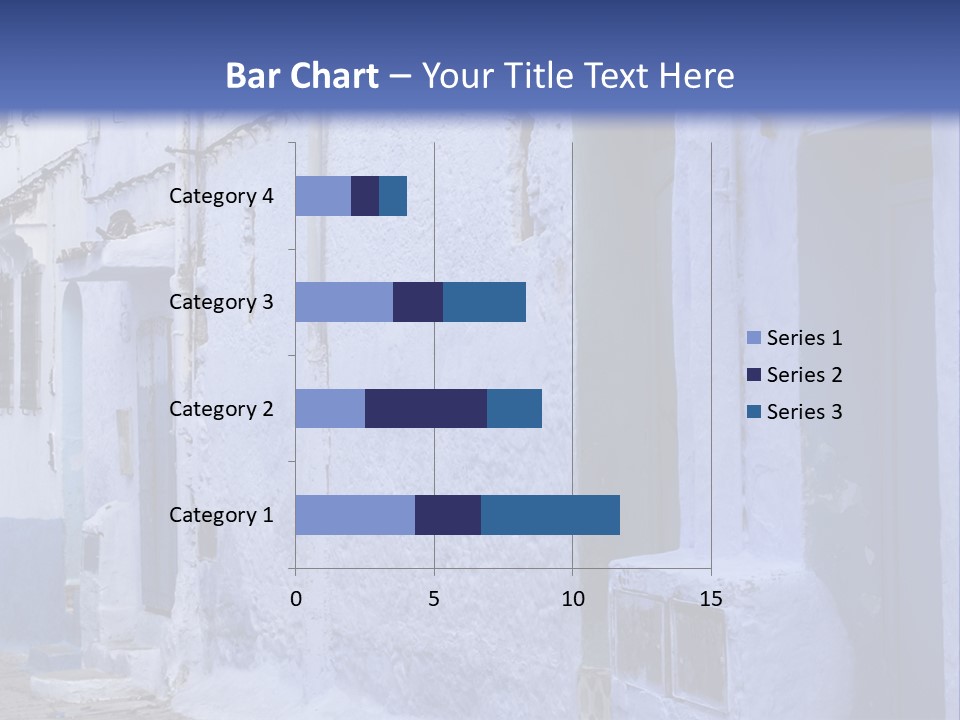 A Blue Building With A Clock On The Side Of It PowerPoint Template