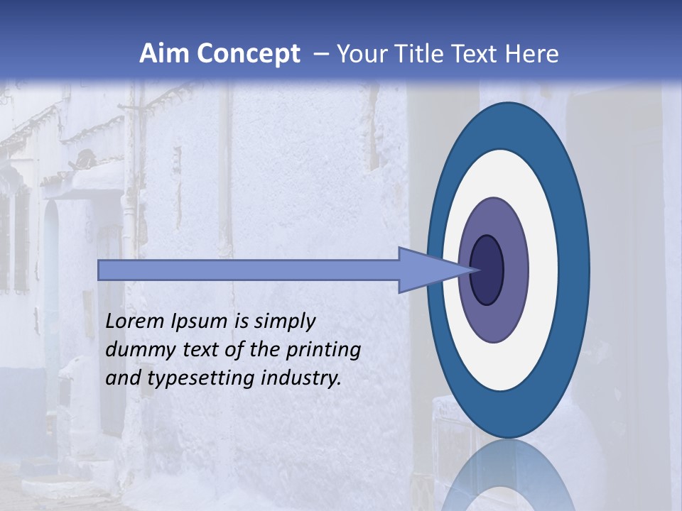 A Blue Building With A Clock On The Side Of It PowerPoint Template