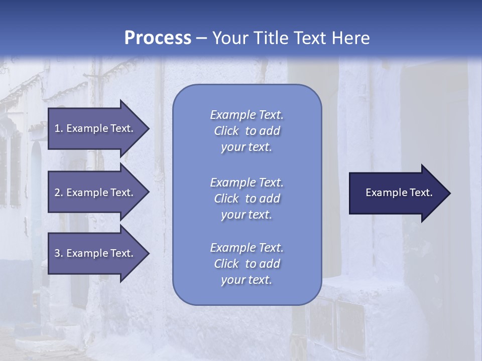 A Blue Building With A Clock On The Side Of It PowerPoint Template