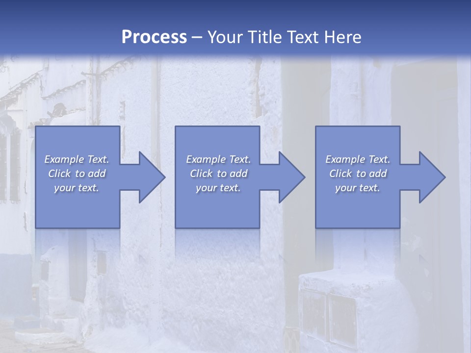 A Blue Building With A Clock On The Side Of It PowerPoint Template