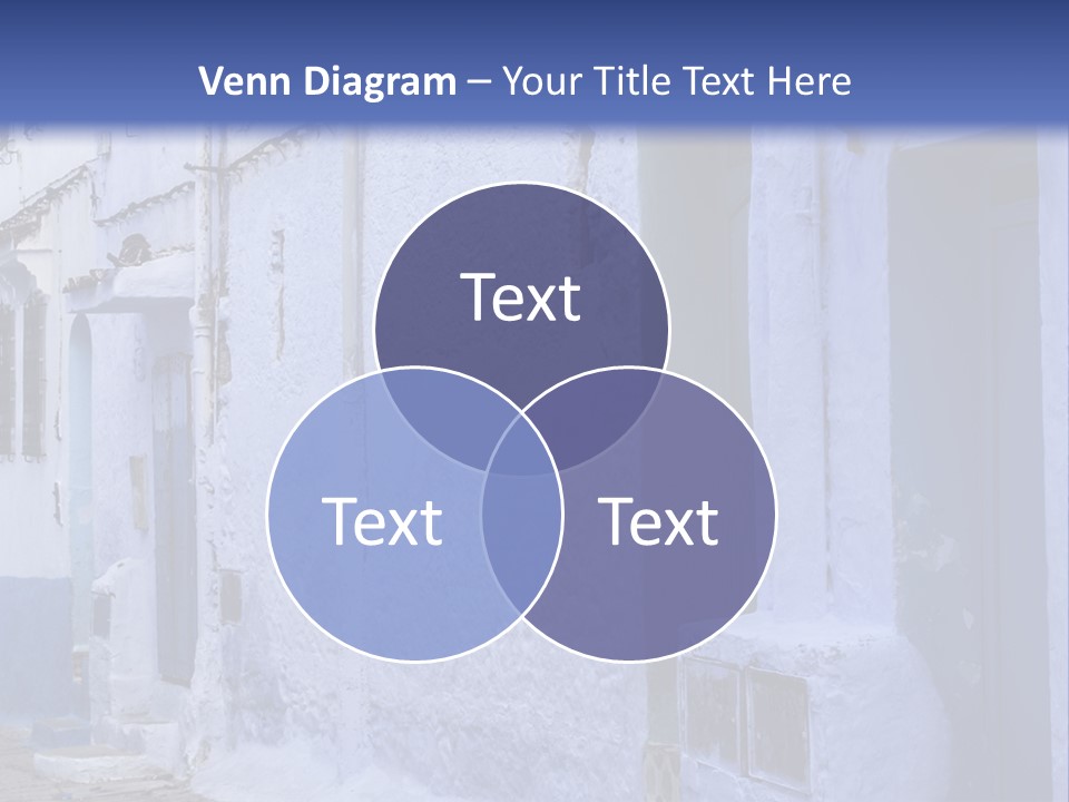 A Blue Building With A Clock On The Side Of It PowerPoint Template