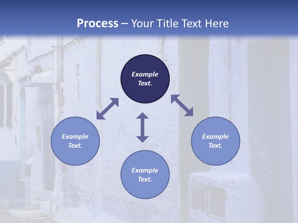 A Blue Building With A Clock On The Side Of It PowerPoint Template