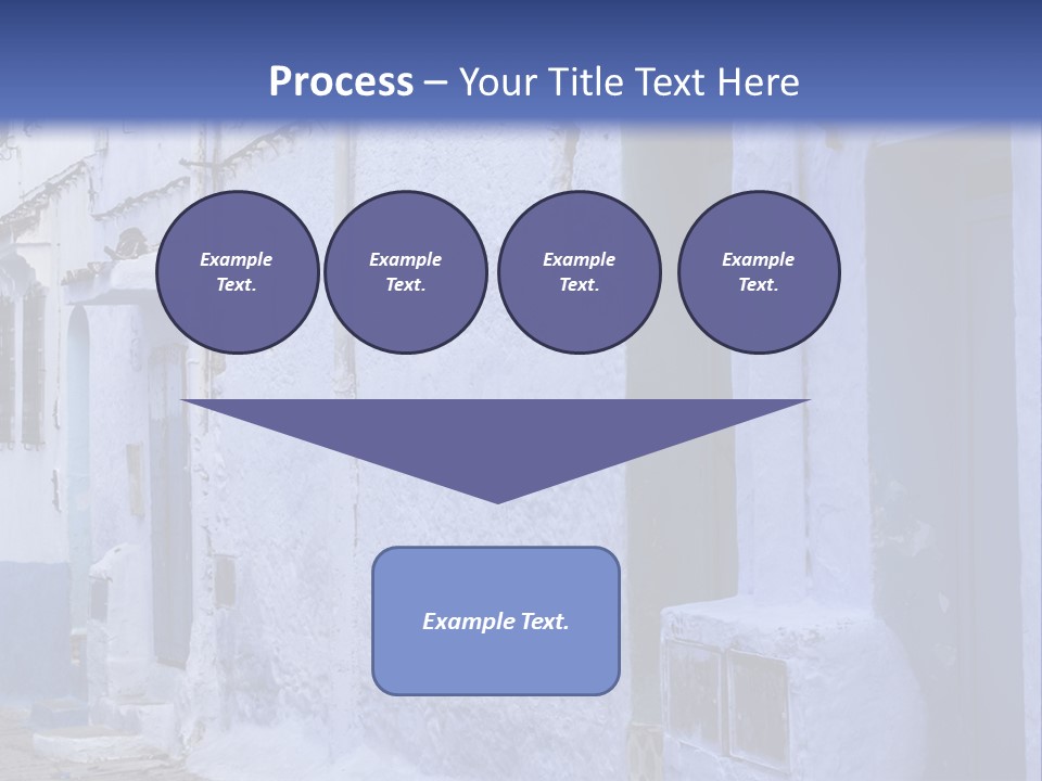 A Blue Building With A Clock On The Side Of It PowerPoint Template