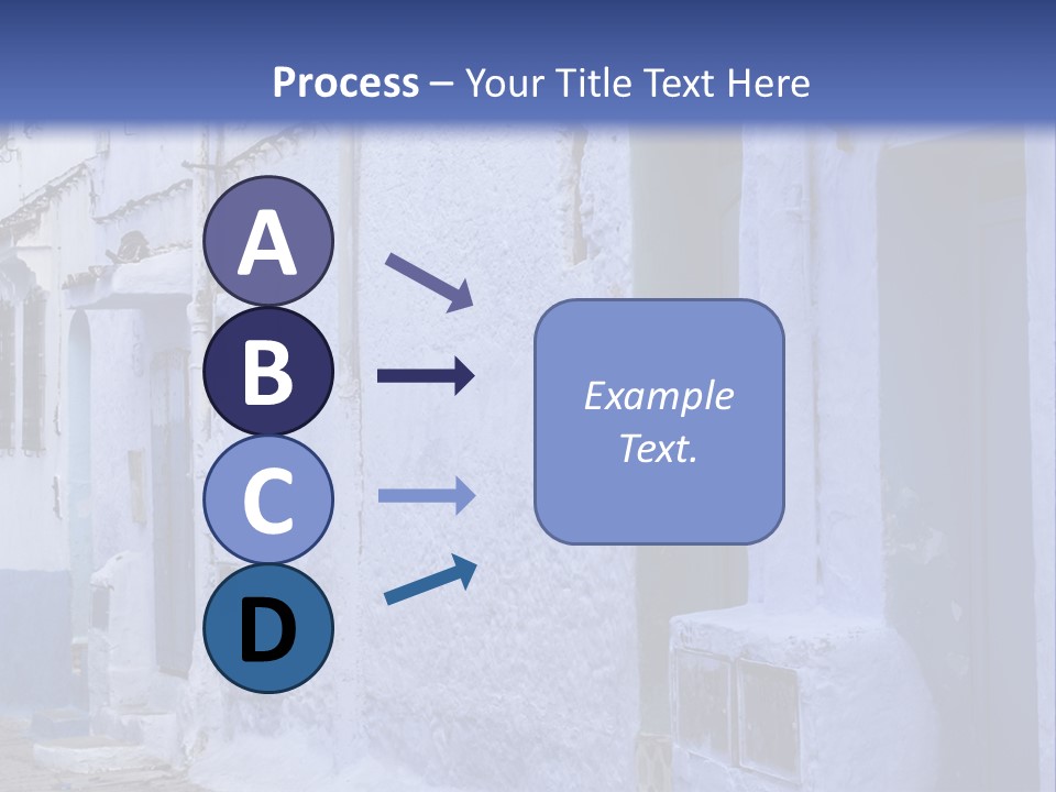 A Blue Building With A Clock On The Side Of It PowerPoint Template