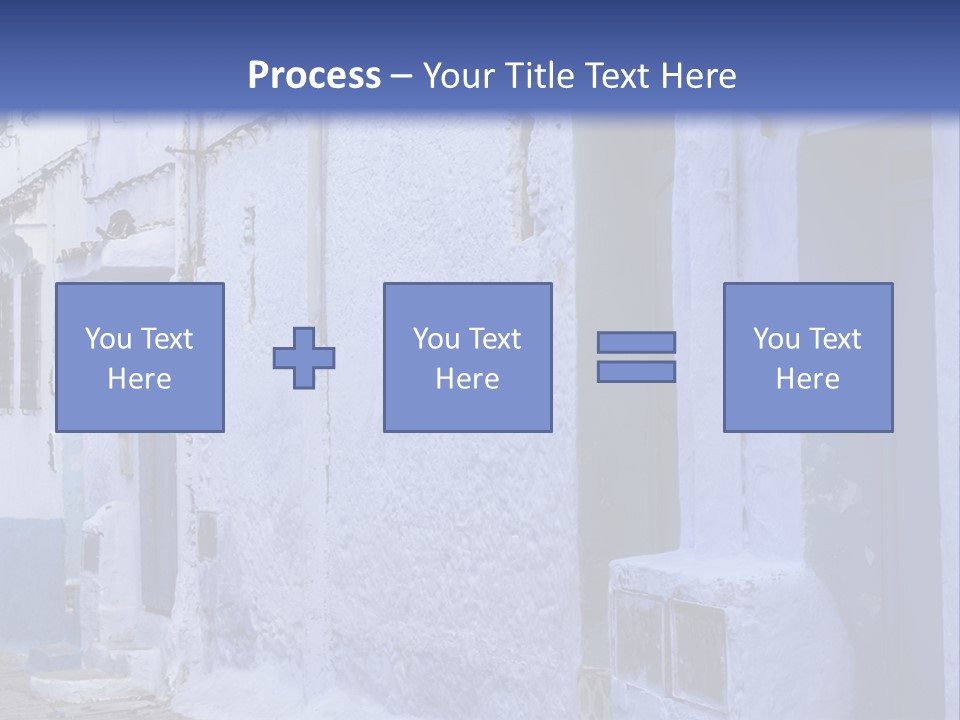 A Blue Building With A Clock On The Side Of It PowerPoint Template