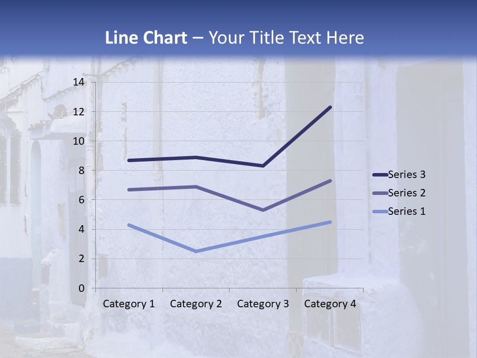 A Blue Building With A Clock On The Side Of It PowerPoint Template