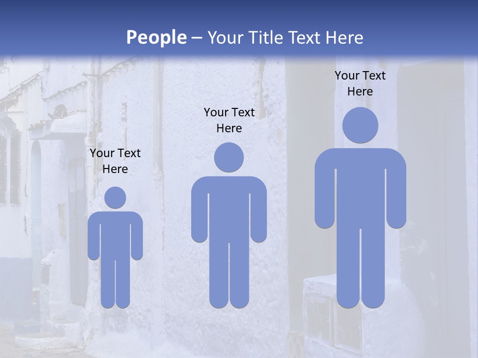 A Blue Building With A Clock On The Side Of It PowerPoint Template