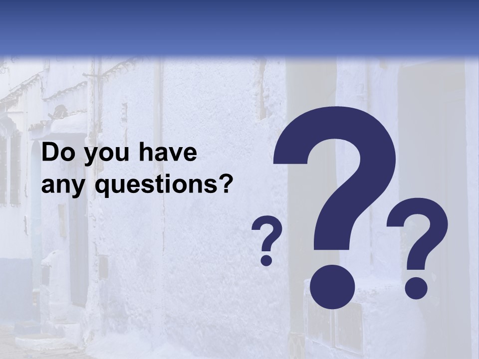 A Blue Building With A Clock On The Side Of It PowerPoint Template