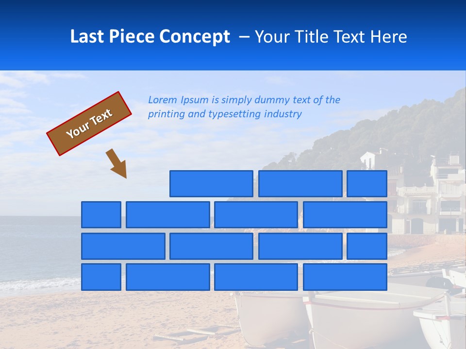 Two Boats On The Beach With A House In The Background PowerPoint Template