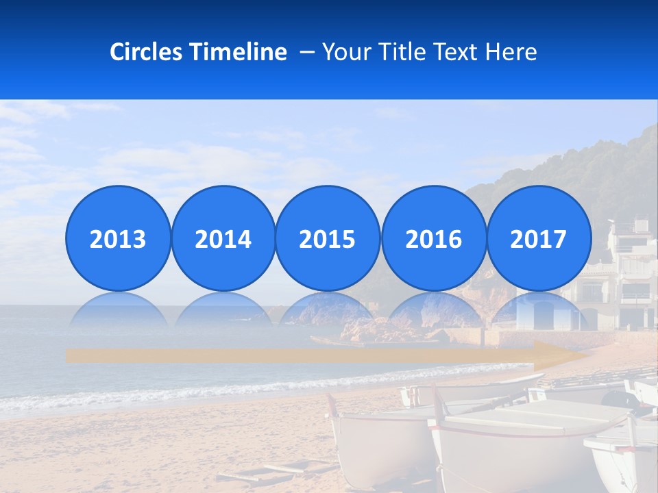 Two Boats On The Beach With A House In The Background PowerPoint Template