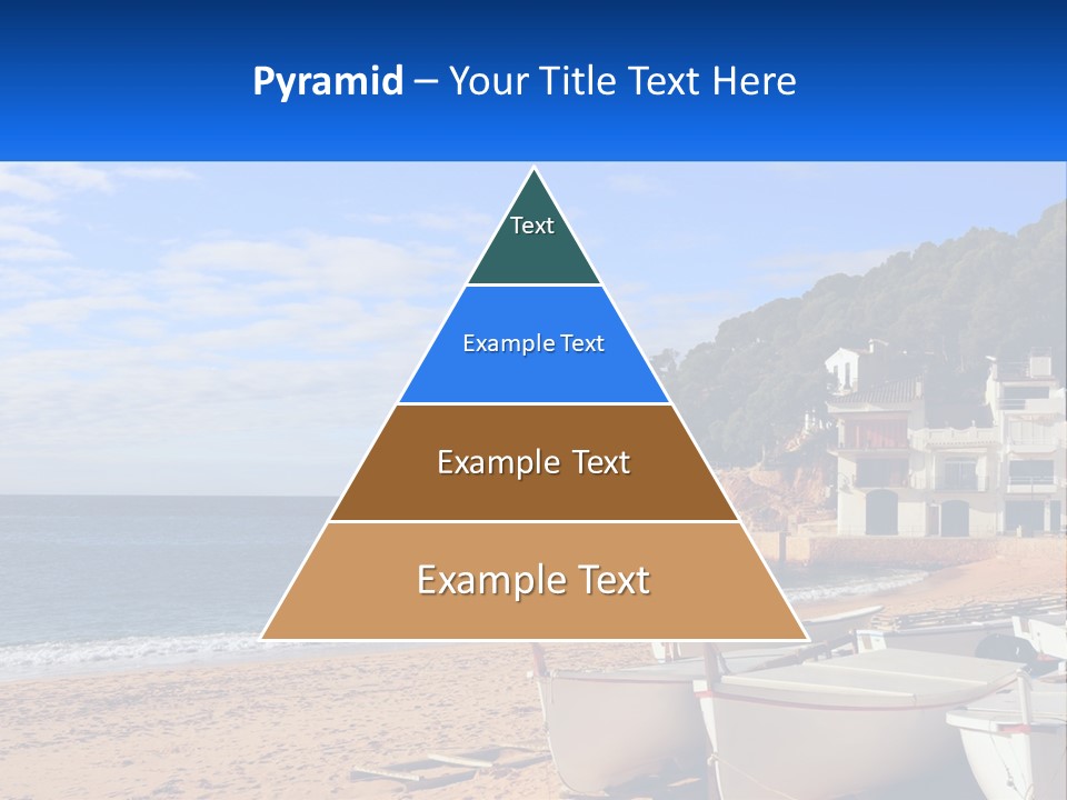 Two Boats On The Beach With A House In The Background PowerPoint Template