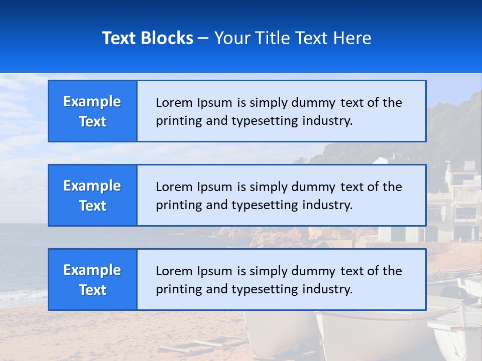 Two Boats On The Beach With A House In The Background PowerPoint Template