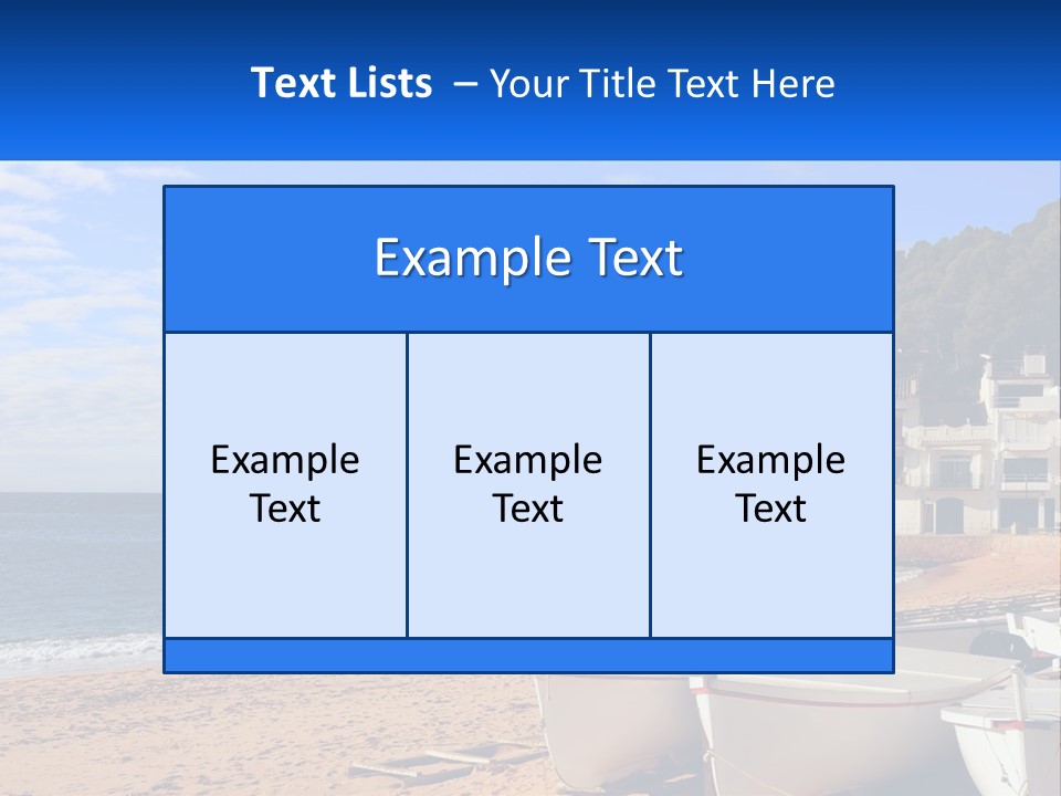 Two Boats On The Beach With A House In The Background PowerPoint Template