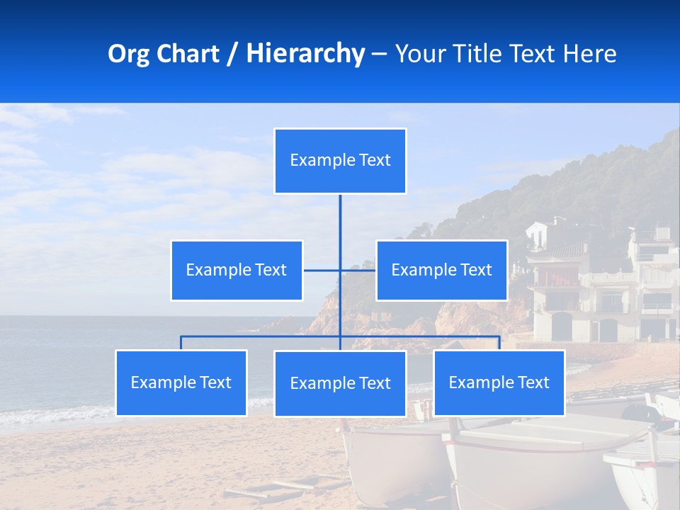 Two Boats On The Beach With A House In The Background PowerPoint Template