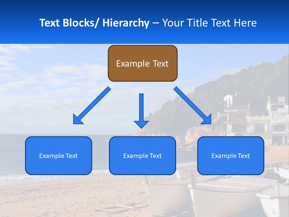 Two Boats On The Beach With A House In The Background PowerPoint Template