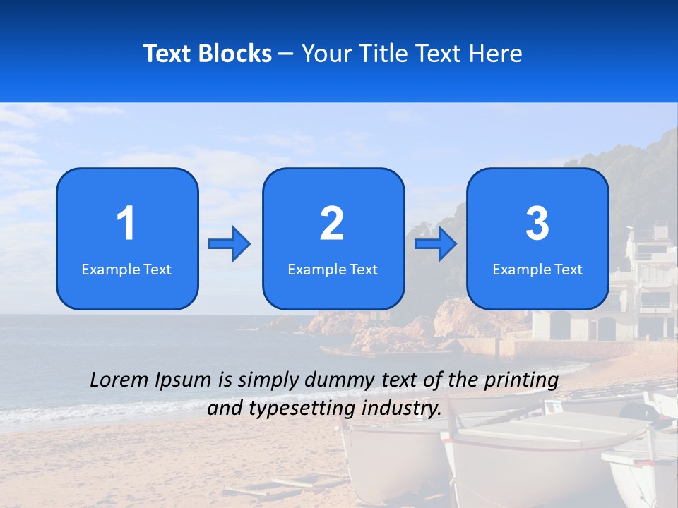 Two Boats On The Beach With A House In The Background PowerPoint Template