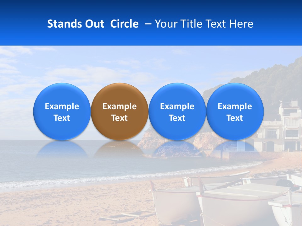 Two Boats On The Beach With A House In The Background PowerPoint Template