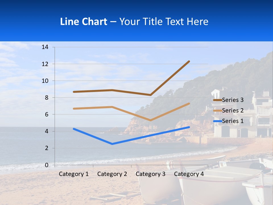 Two Boats On The Beach With A House In The Background PowerPoint Template