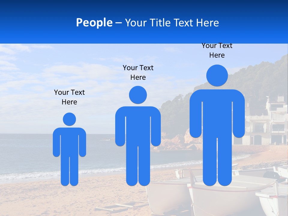 Two Boats On The Beach With A House In The Background PowerPoint Template