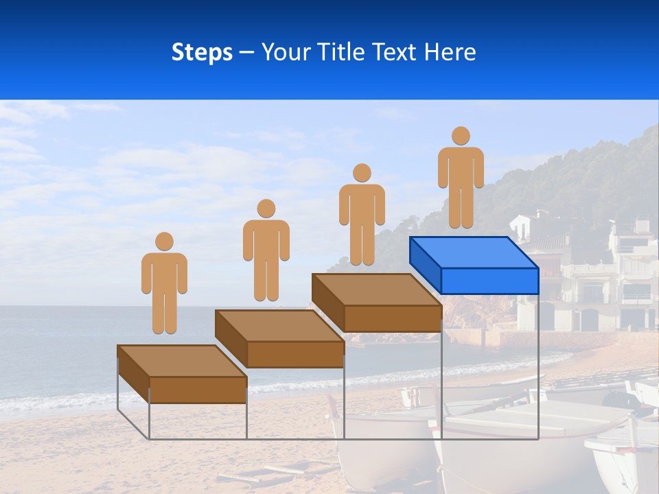 Two Boats On The Beach With A House In The Background PowerPoint Template