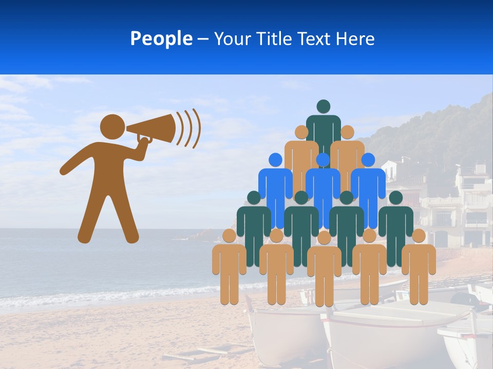 Two Boats On The Beach With A House In The Background PowerPoint Template