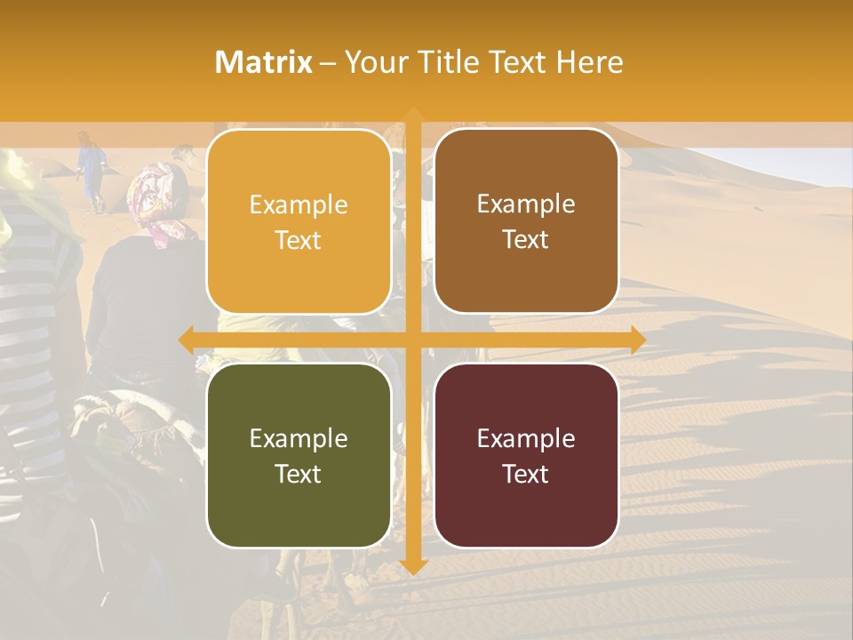 A Group Of People Riding Camels In The Desert PowerPoint Template