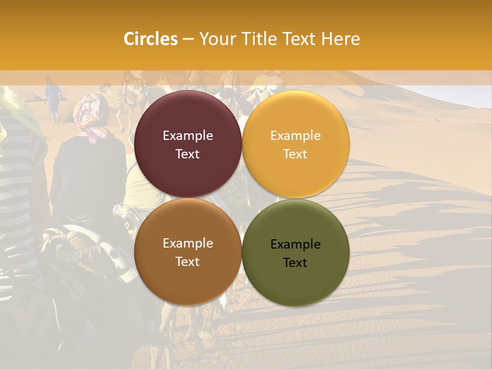 A Group Of People Riding Camels In The Desert PowerPoint Template
