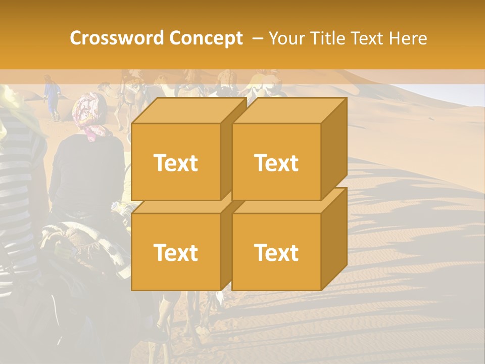 A Group Of People Riding Camels In The Desert PowerPoint Template
