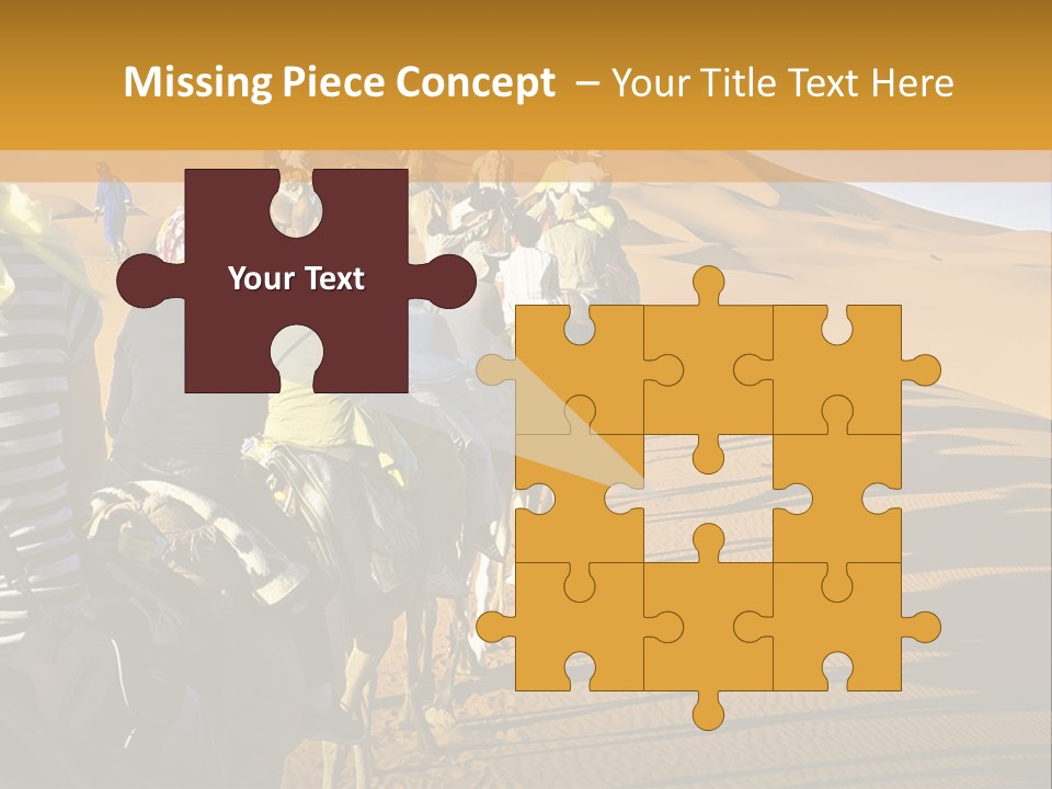 A Group Of People Riding Camels In The Desert PowerPoint Template