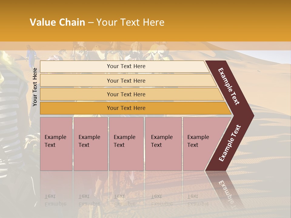 A Group Of People Riding Camels In The Desert PowerPoint Template