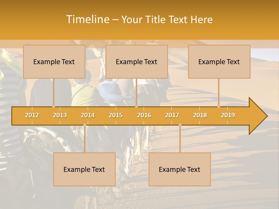 A Group Of People Riding Camels In The Desert PowerPoint Template