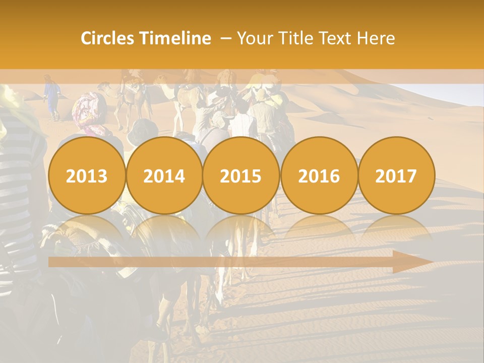 A Group Of People Riding Camels In The Desert PowerPoint Template