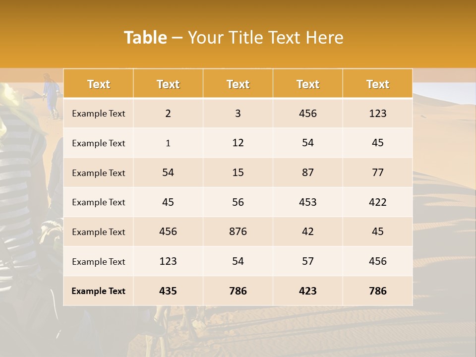 A Group Of People Riding Camels In The Desert PowerPoint Template