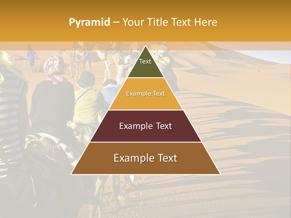 A Group Of People Riding Camels In The Desert PowerPoint Template