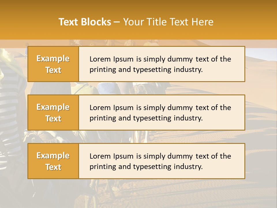 A Group Of People Riding Camels In The Desert PowerPoint Template