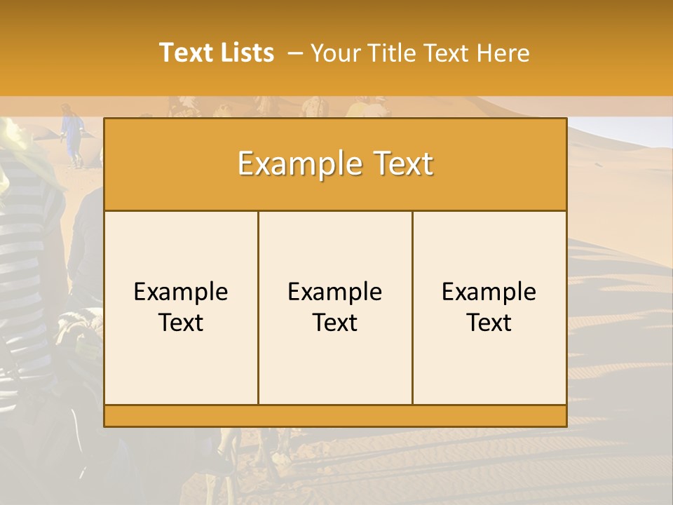 A Group Of People Riding Camels In The Desert PowerPoint Template