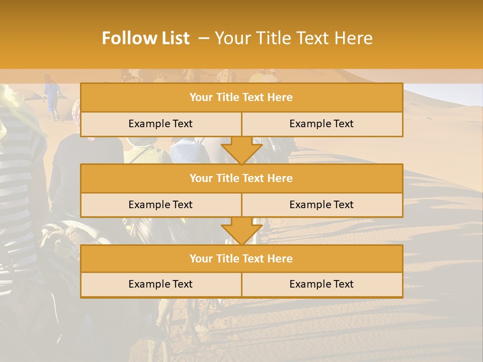 A Group Of People Riding Camels In The Desert PowerPoint Template