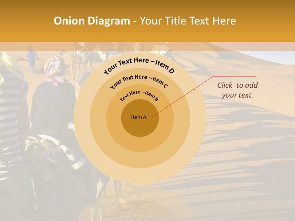 A Group Of People Riding Camels In The Desert PowerPoint Template