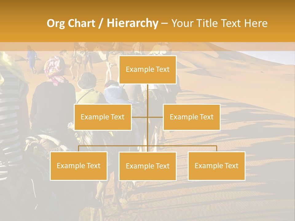 A Group Of People Riding Camels In The Desert PowerPoint Template